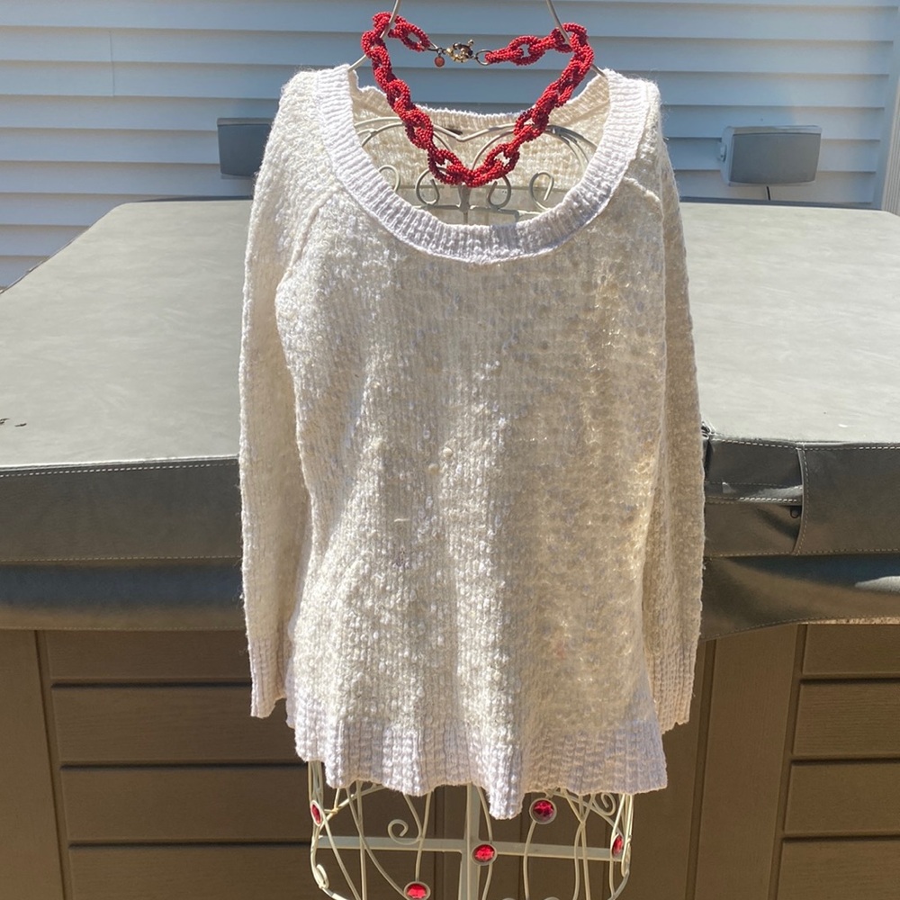 Free people white sweater size small
